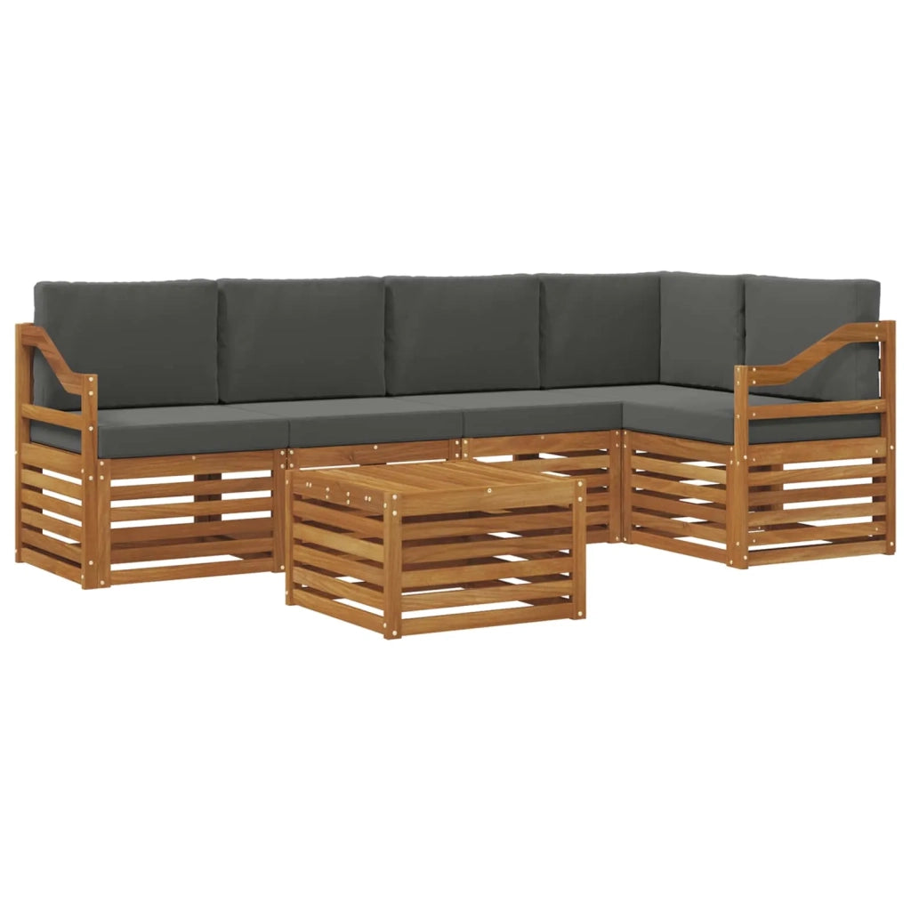 Set divano sezionale con cuscino 6 pcs Naturale e Antracite 3374867