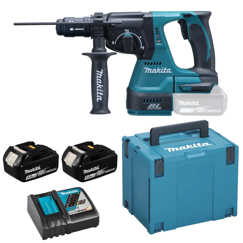 Makita LXT DHR243RTJ – Tassellatore batteria 18V Brushless SDS-Plus completo