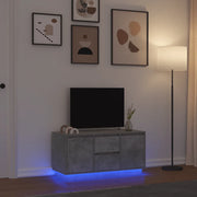 vidaXL Mobile Porta TV con Luci LED Grigio Cemento 100x41x50 cm
