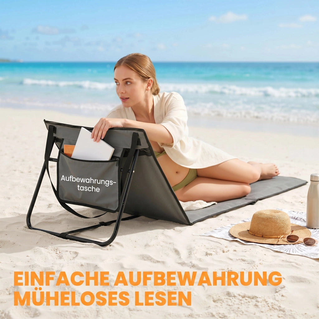 Lettino da spiaggia pieghevole con schienale regolabile ¨C zephmum ¨C grigio 142x51x40 cm