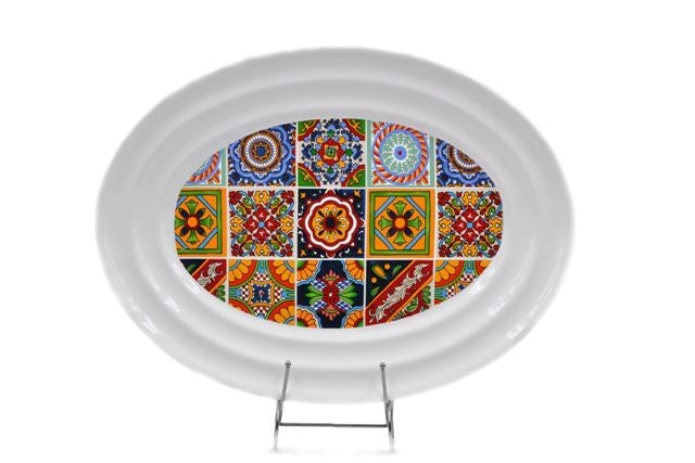 Vassoio da Portata Ovale in Ceramica Decoro Sicily