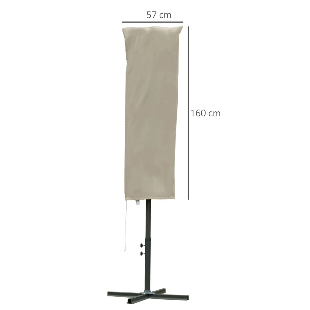 Easycomfort Copertura per Ombrellone Impermeabile, Copri Ombrellone da Giardino Antistrappo, Cachi Φ63 x 164cm
