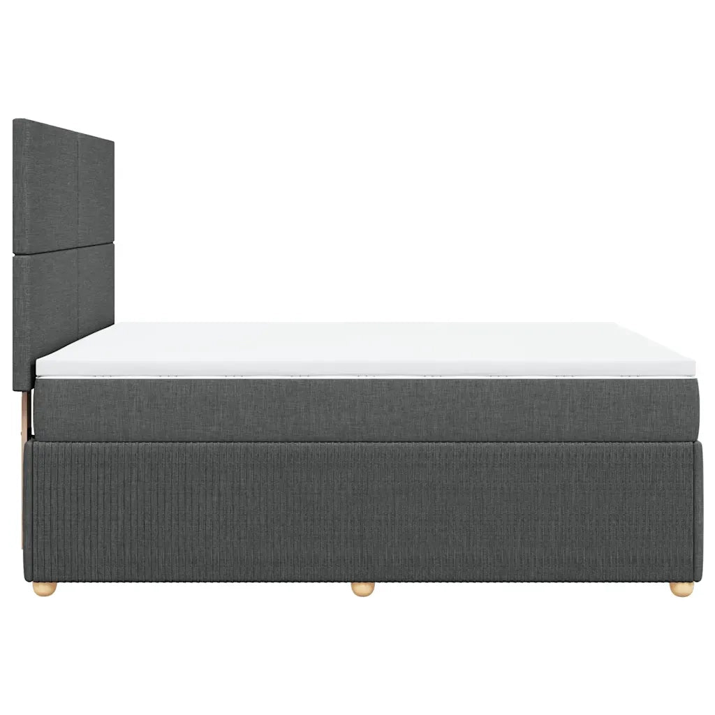 Giroletto a Molle con Materasso Grigio Scuro 140x190 cm Tessuto