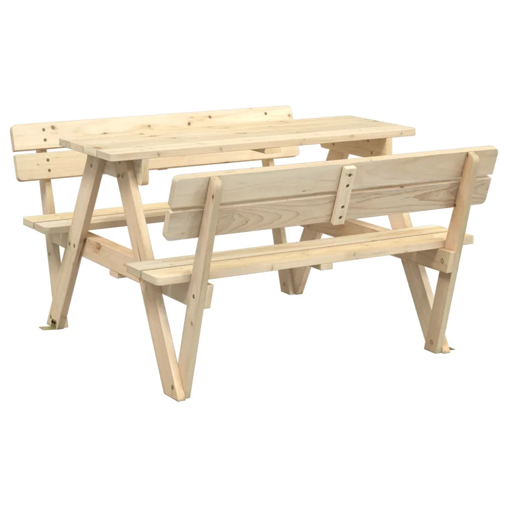 vidaXL Tavolo da Picnic per 4 Bambini con Ombrellone Legno di Abete