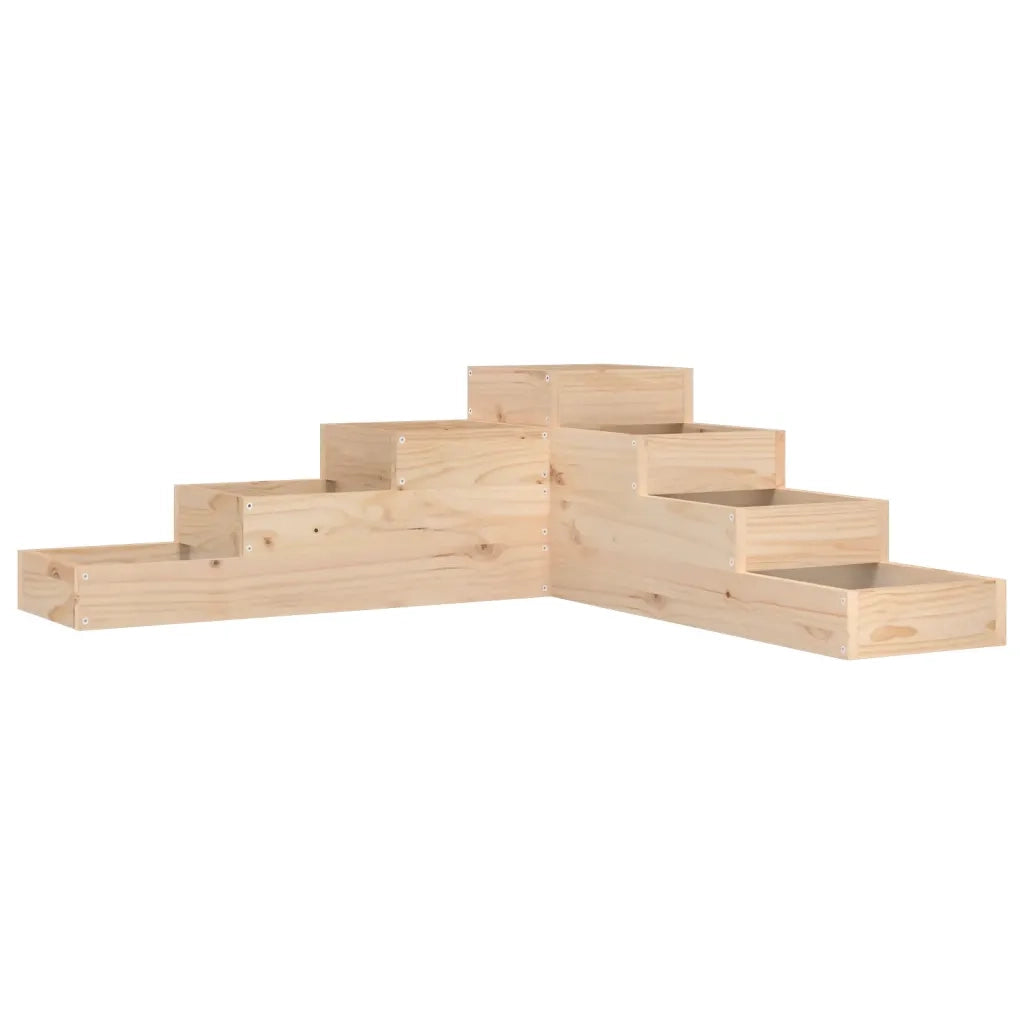 Fioriera da giardino a 4 ripiani-Vaso da Esterno 106x104,5x36 cm in legno massello di pino
