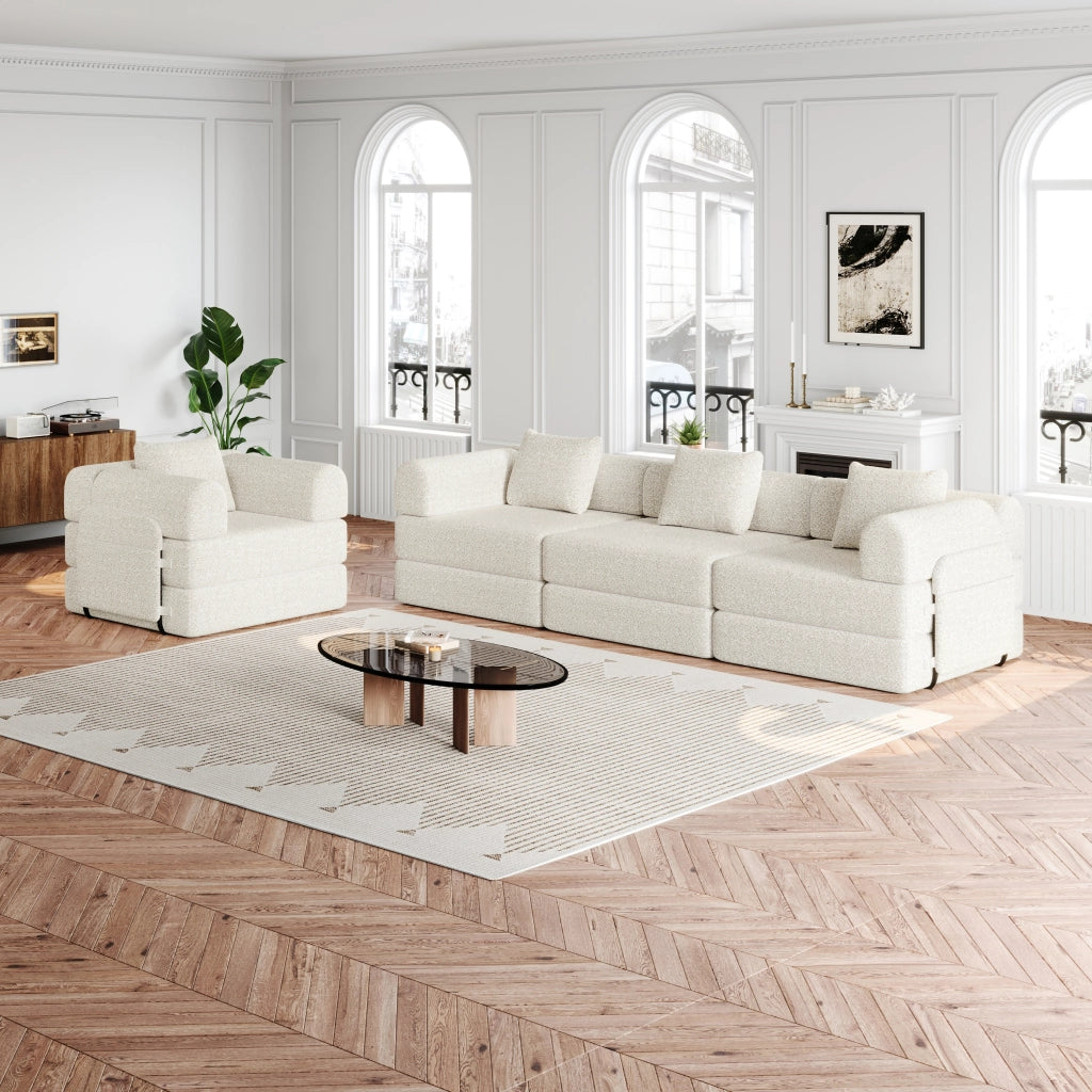 Divano Letto 2 in 1 con Vano Contenitore ¨C MINIMAL ¨C Chenille, Struttura Metallo