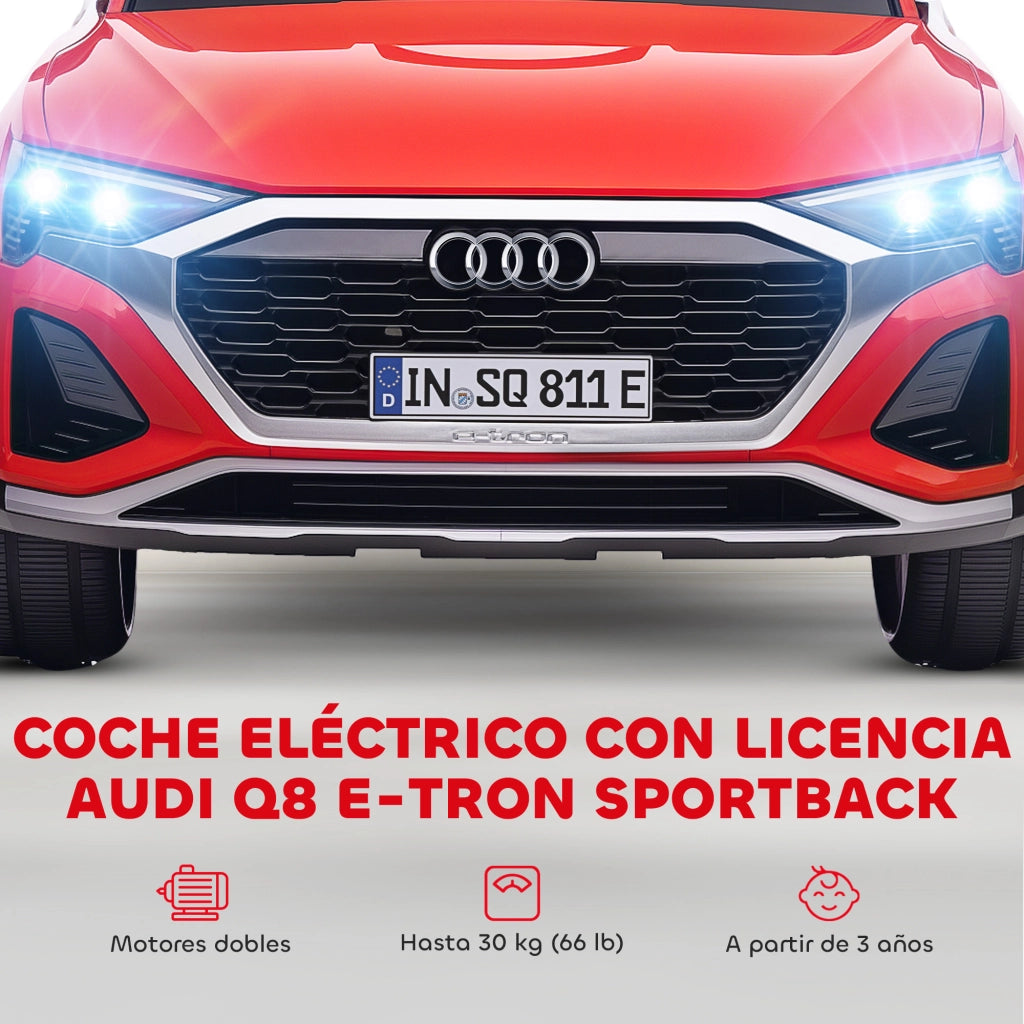 Auto Elettrica per Bambini Audi Q8 e-tron Sportback ¨C zephmum ¨C Rosso con Telecomando
