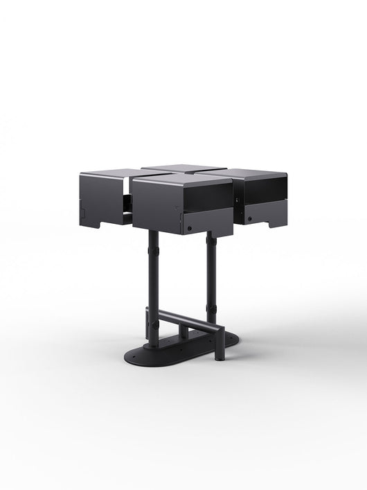 Portarifiuti Quadruplo su Base Coperto con Serratura con 4 Reggisacco 90x90x107,5 cm Grigio Antracite