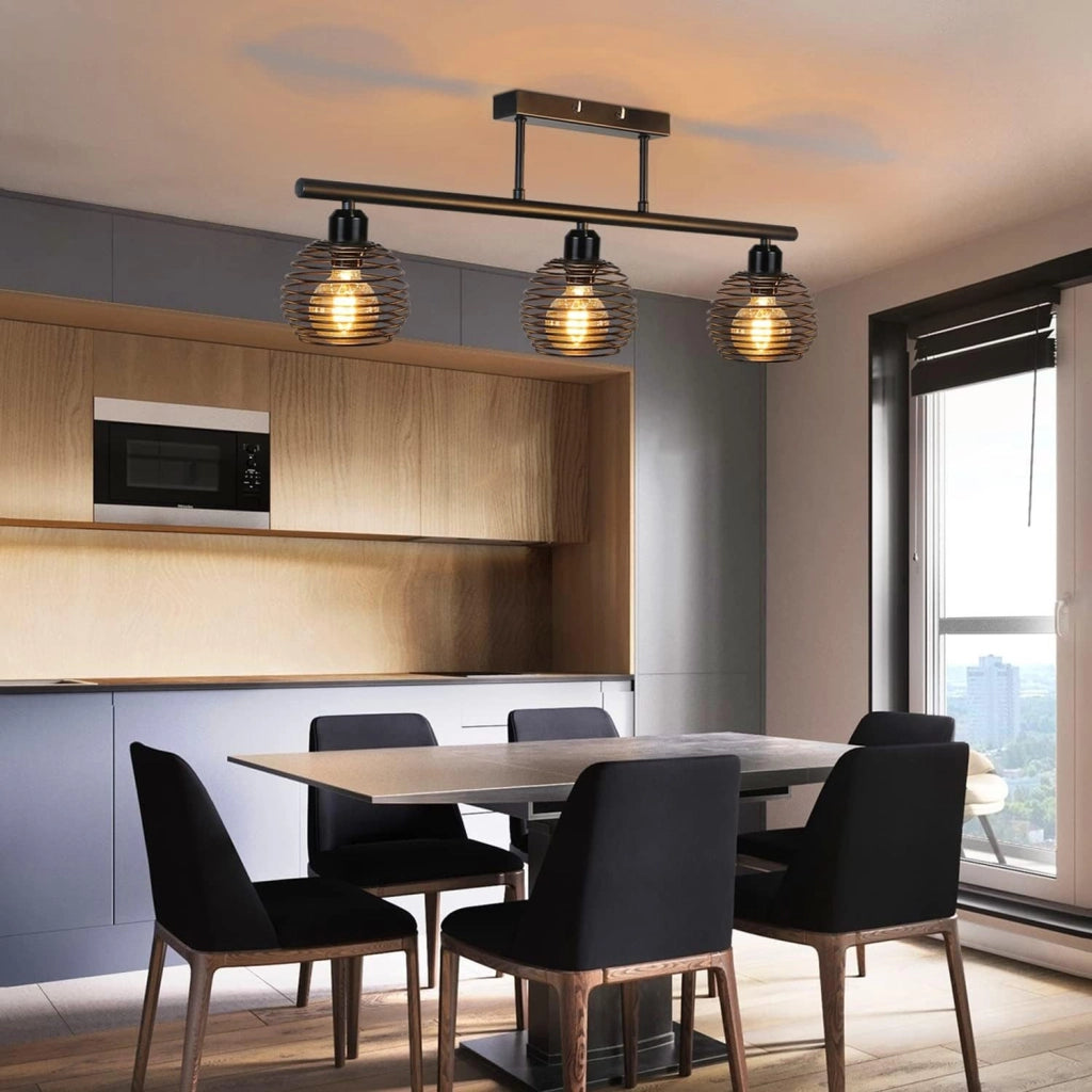 ZMH Lampada da soffitto retrò tre luci E27 soggiorno senza lampadine
