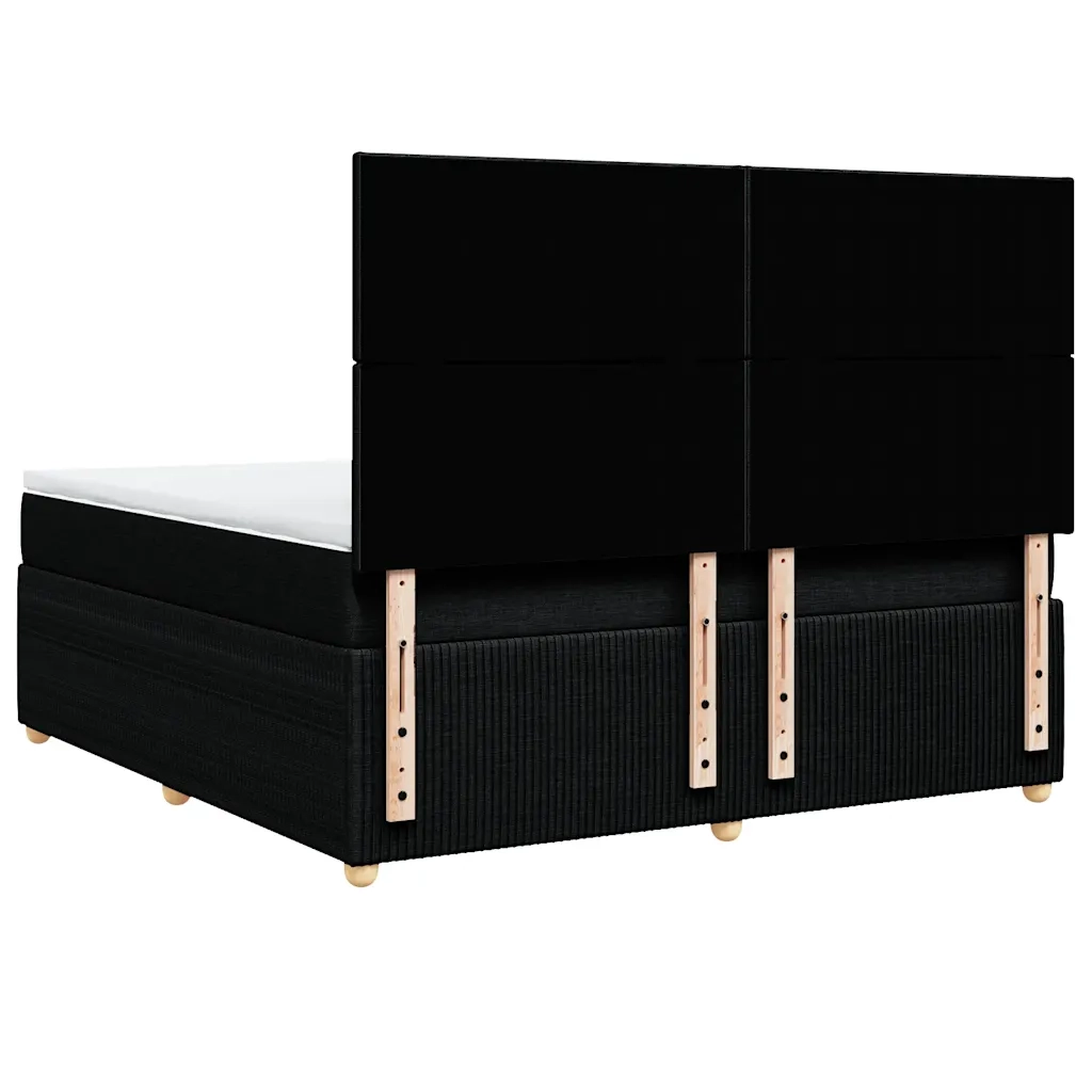 Giroletto a Molle con Materasso Nero 180x200 cm in Tessuto 3294430