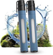 Filtro dell'acqua per esterno 3000L con finestra - Filtro dell'acqua personale per campeggio (Azzurro - 2x)