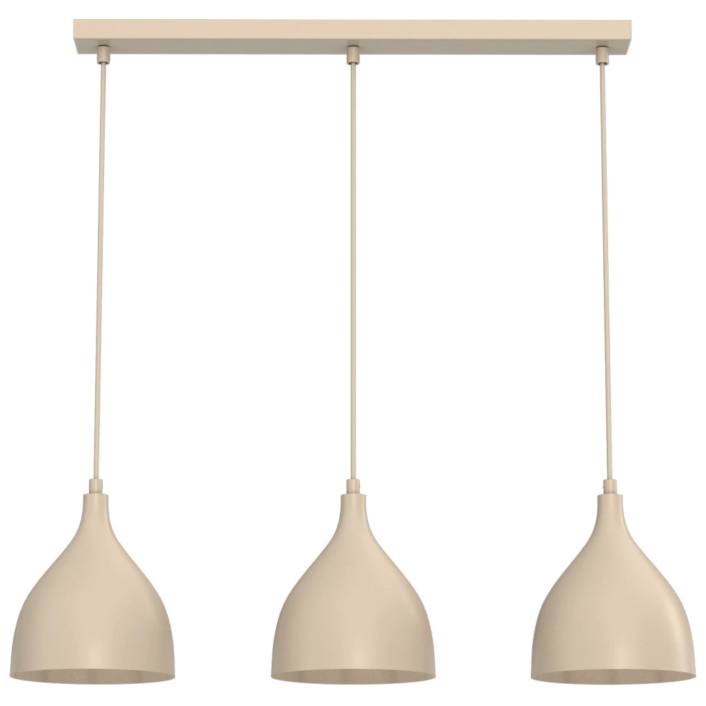 Lampada sospesa a calice Noak classic 3xE27 beige