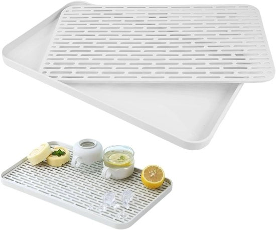 Afdruipmat multifunzionale per servizio - 31 x 17,5 x 2,2 cm - bianca