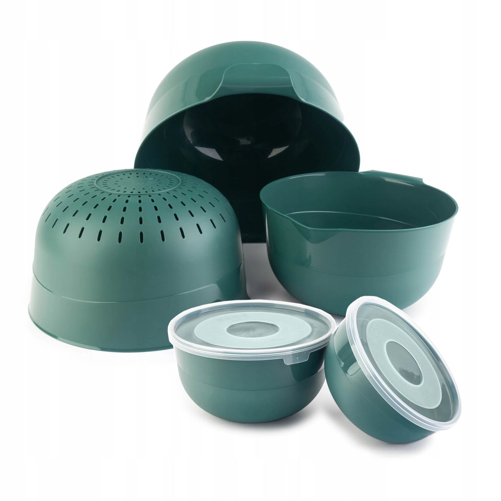 Set di ciotole da cucina KADAX con coperchi + scolapasta (7 pezzi)
