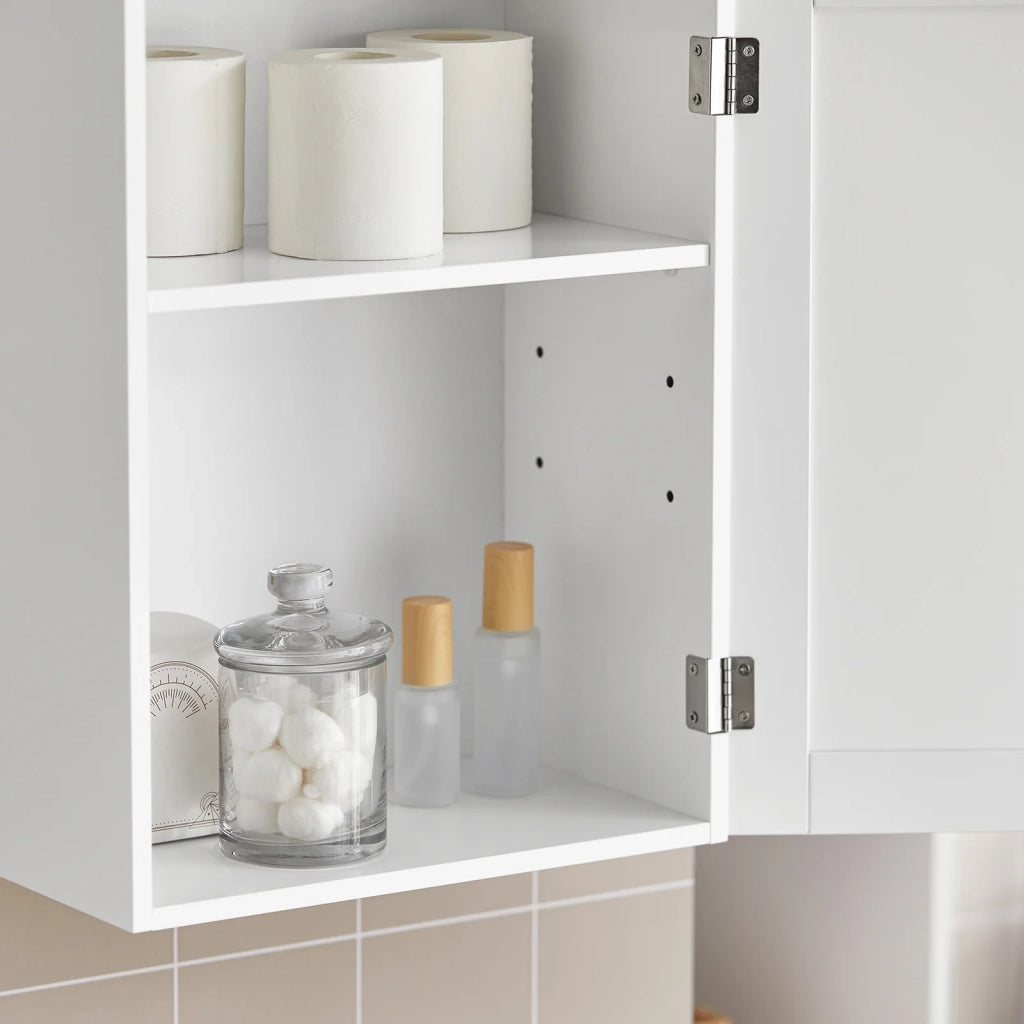 Pensile Bagno o Cucina Armadietto Bagno L40*P23*A52 cm, Bianco BZR19-W