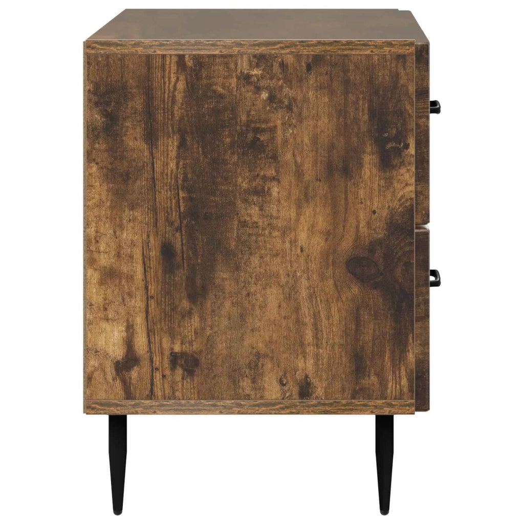 Comodino | Armadio da Notte | Mobiletto da notte con cassetto Rovere Fumo 62 x 34,5 x 47,5 cm