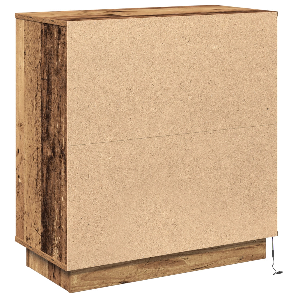 Credenza con LED Legno Antico 71x34,5x75 cm MDF
