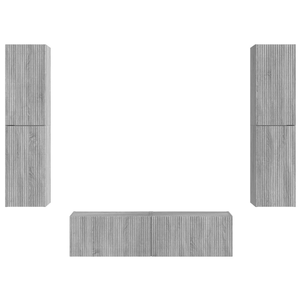 Set mobile TV 6 pcs Grigio Sonoma Legno multistrato