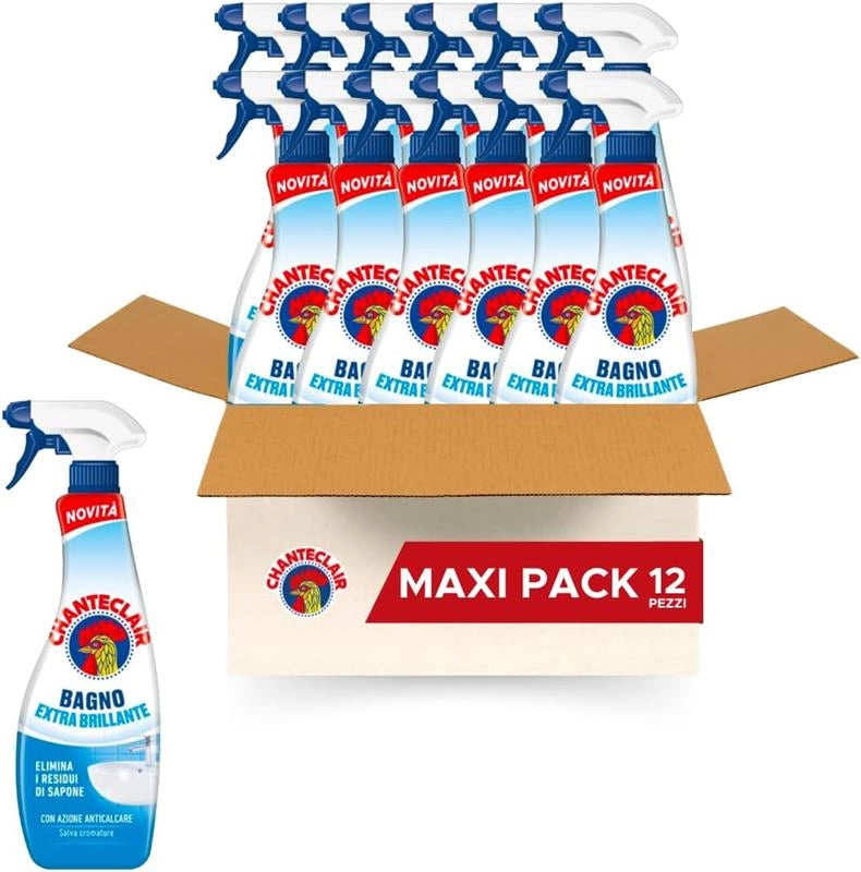 CHANTECLAIR SET DA 12 PZ  BAGNO EXTRA BRILLANTE ANTICALCARE TRIGGER 625 ML