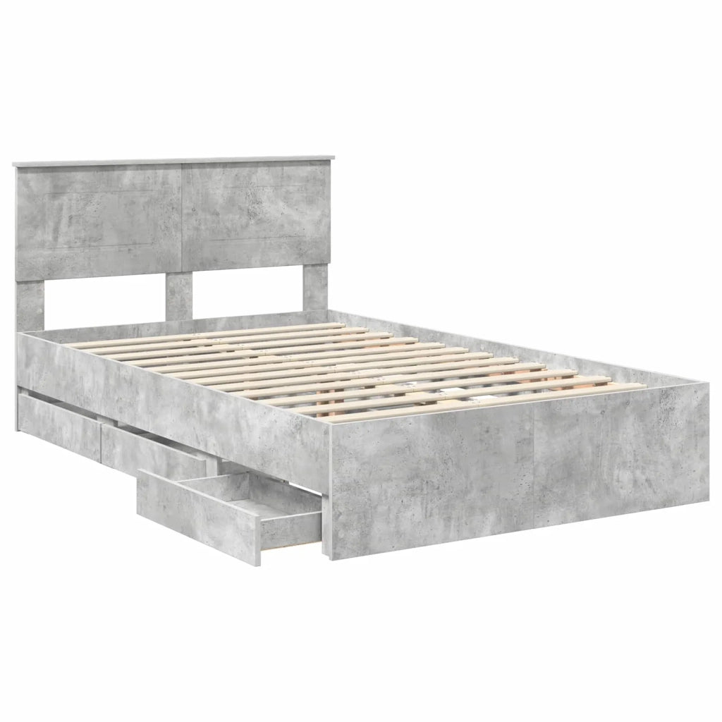 Struttura del letto con cassetto Grigio cemento 120 x 190 cm 3408001