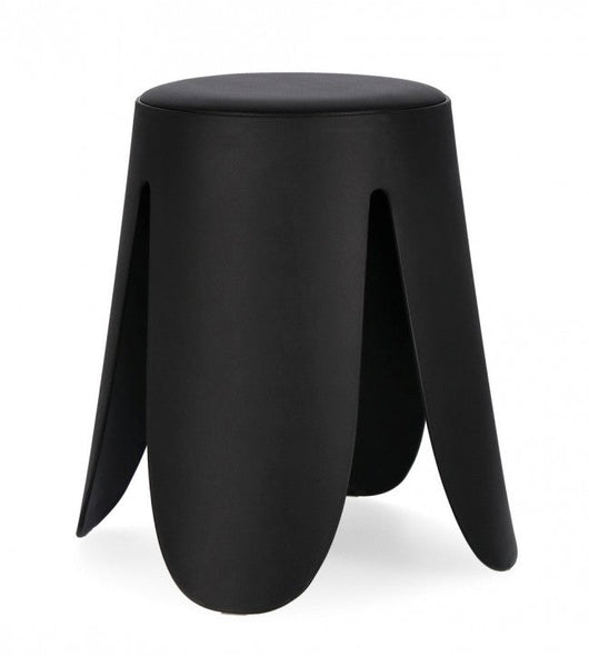 Set 4 Sgabelli  Ø37x47 cm in Similpelle Imogen Nero