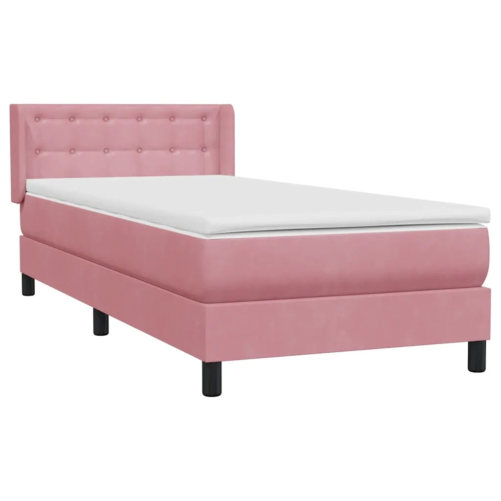 Giroletto a Molle con Materasso Rosa 90x220 cm Velluto 3318482