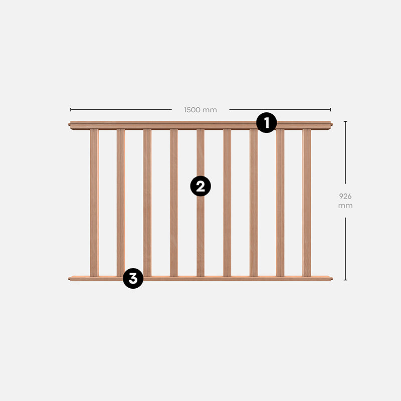 HECTO - Kit di riempimento per balaustra da 1,5 m
