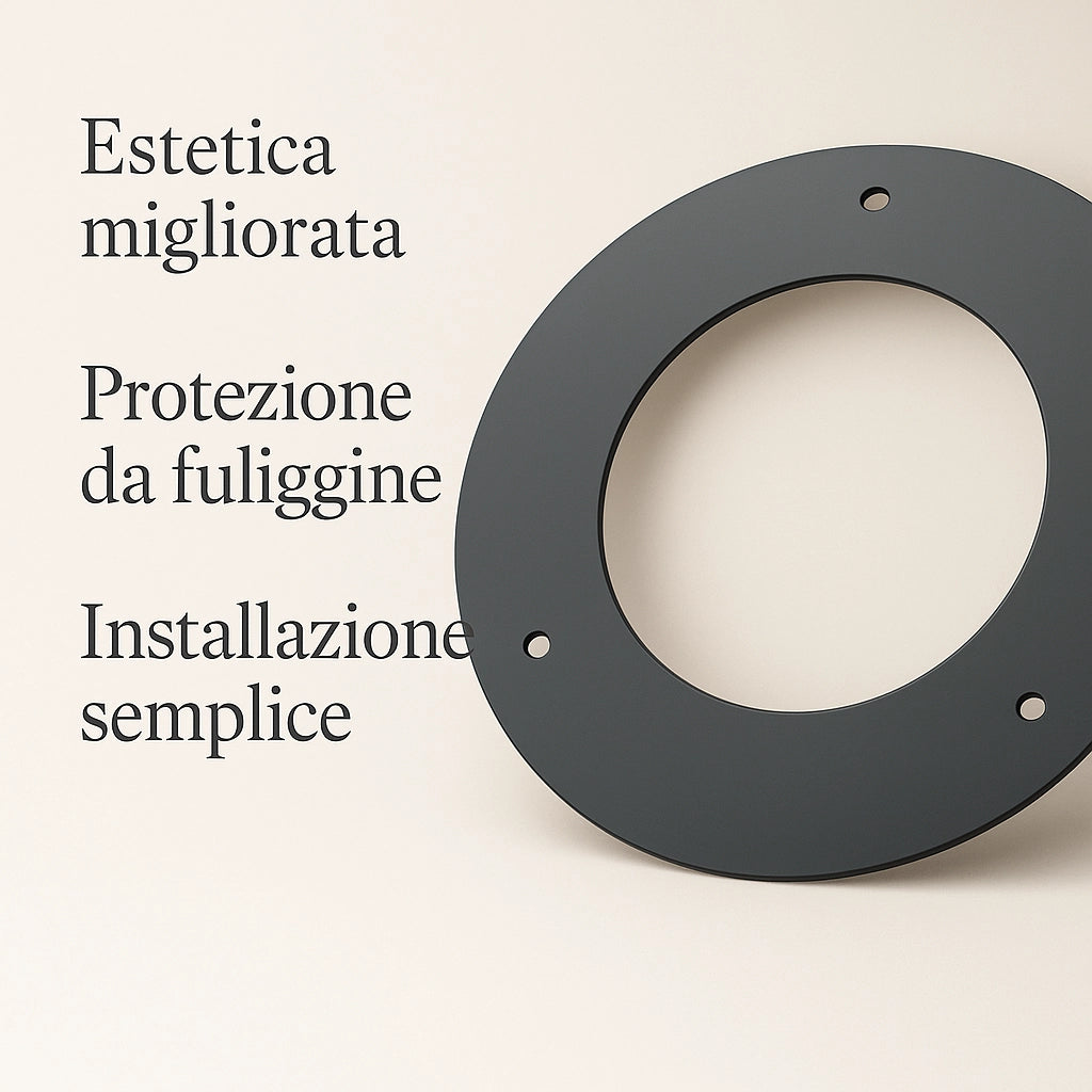 Rosone finitura arredo alluminio canale fumo stufa pellet abbellimento parete *** misura Ø 150, confezione 1