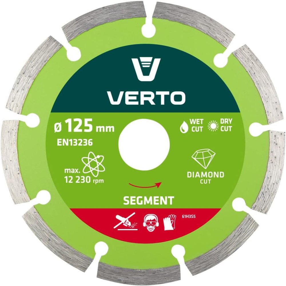 Topex 61h3s5 disco diamantato, 1 125 x 22,2 mm, segmentato ds