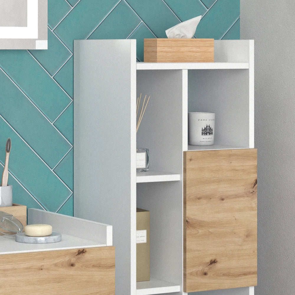 Vicco Mobiletto da bagno Bianco 36 x 117 cm con 2 cassetti