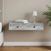Tavolino da Parete Laterale Grigio Sonoma 87,5 x 34,5 x 17 cm 899181