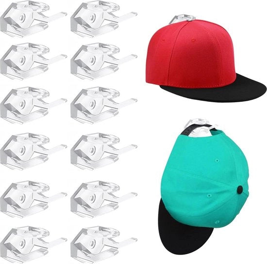 Haltere autoadesiva - Portahaltere per cappelli da baseball e cappelli personalizzati - 12 pezzi.