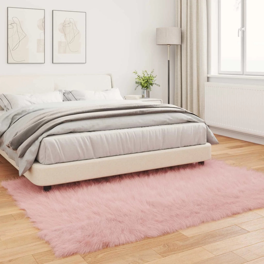 Tappeto in finta TAFALLA Rosa 160 x 230 cm Poliestere 42021550