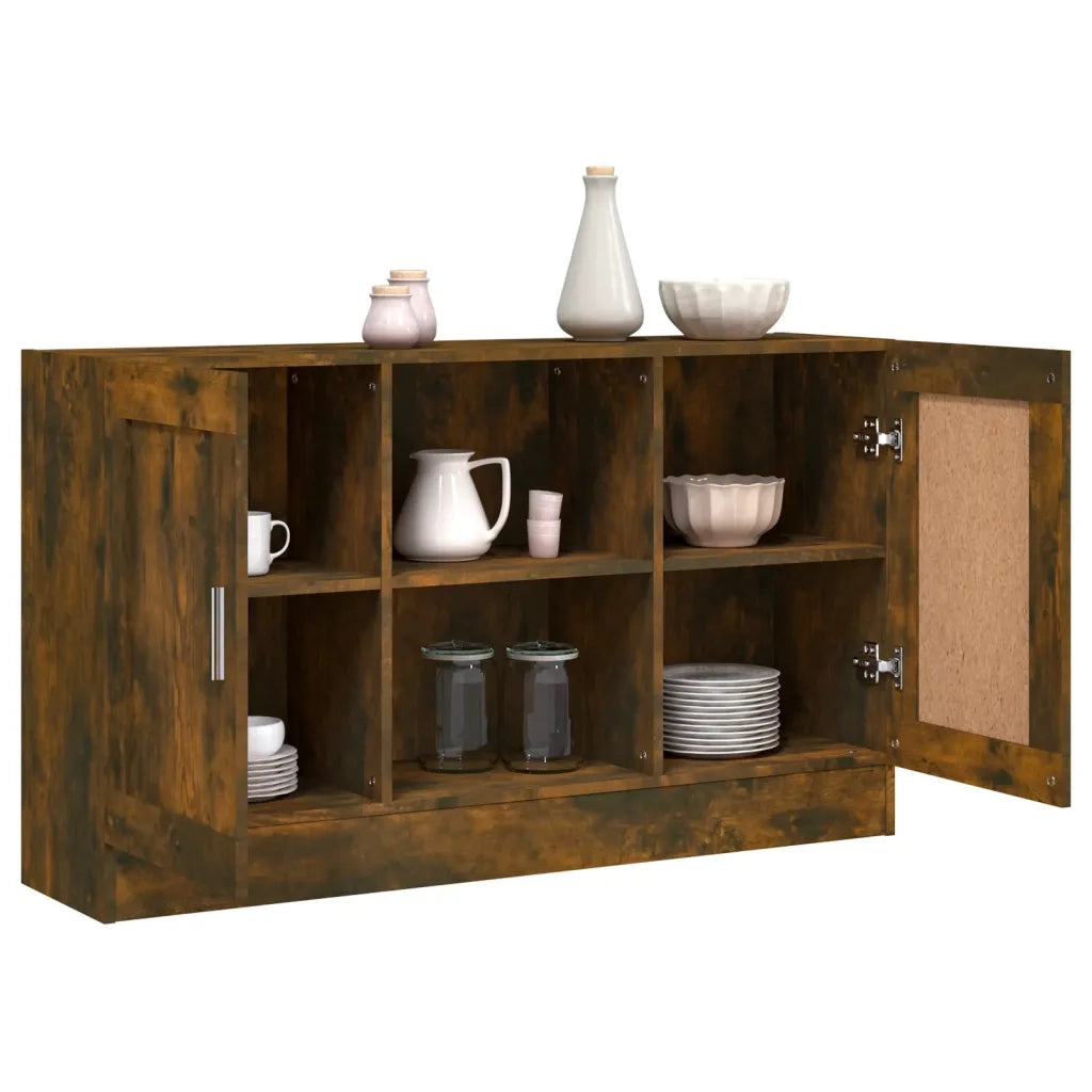Credenza Rovere Fumo 120x30,5x70 cm in Legno Multistrato