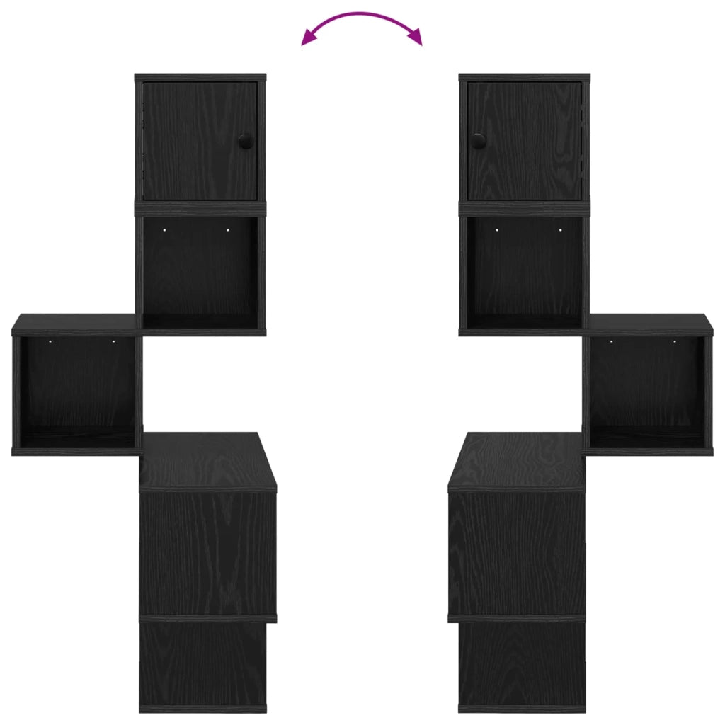 Mensola Angolare da Parete Rovere Nero 48 x 48 x 120 cm 8012229