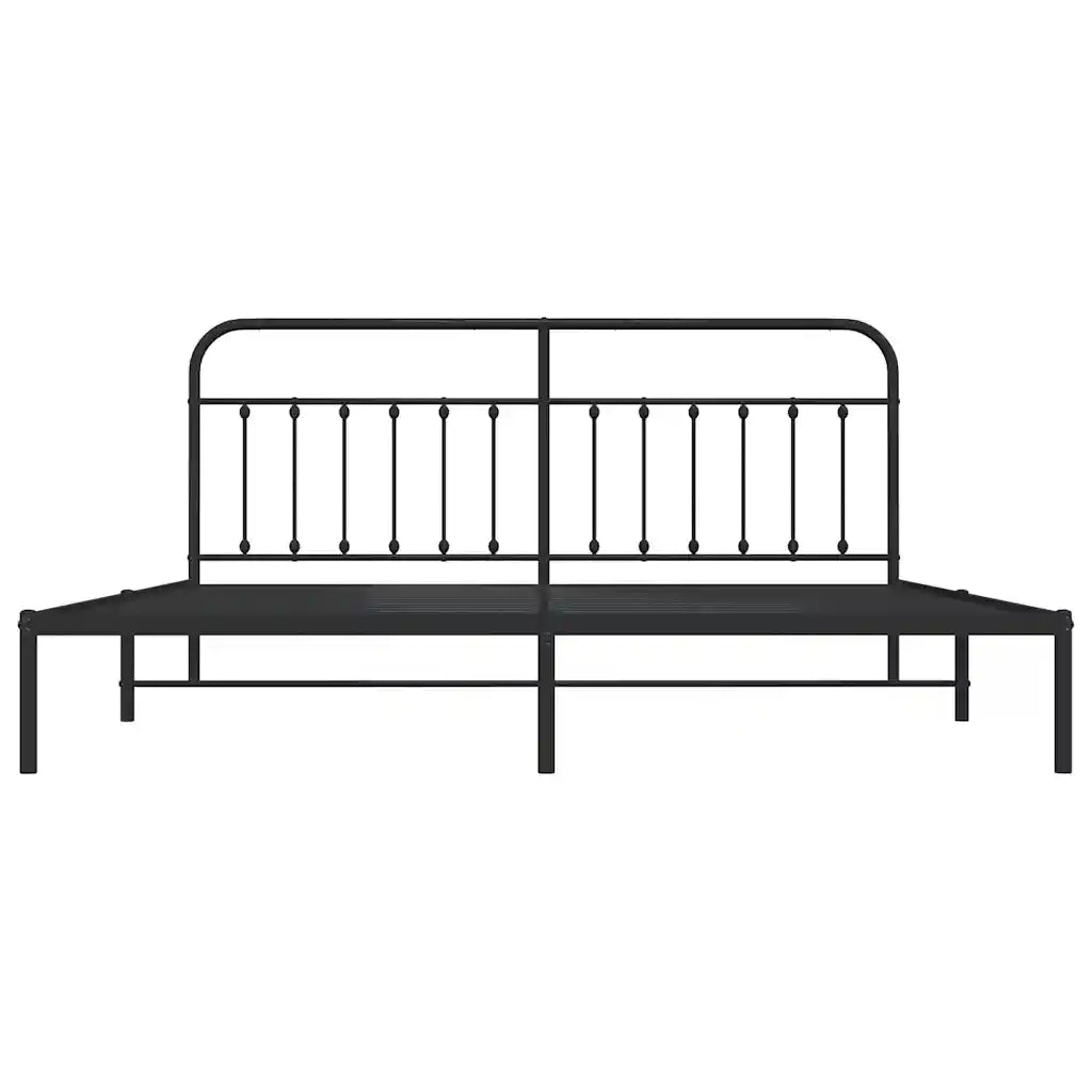 Giroletto con Testiera in Metallo Nero 200x200 cm