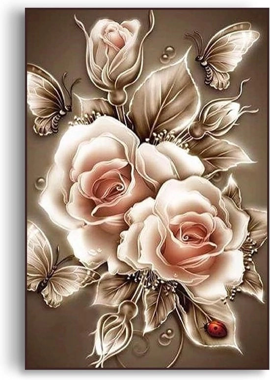 Kit di Puntinatura di Diamante - Kit di Arte dei Diamanti - Set Completo per Adulti - Regali per Famiglia e Amici - Arte di Cristallo per Decorazione di Casa (40 x 30 cm)