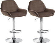 Set di 2 sgabelli da bar Braga velluto cromato 2