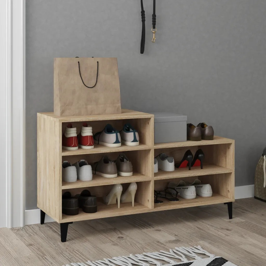 Scarpiera-Scaffale per scarpe Rovere Sonoma 102x36x60 cm in Legno Multistrato 971121