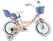 Bicicletta per Bambine 14" Disney Stitch Freni Caliper e Stabilizzatori in Acciaio Hi-Ten Beige