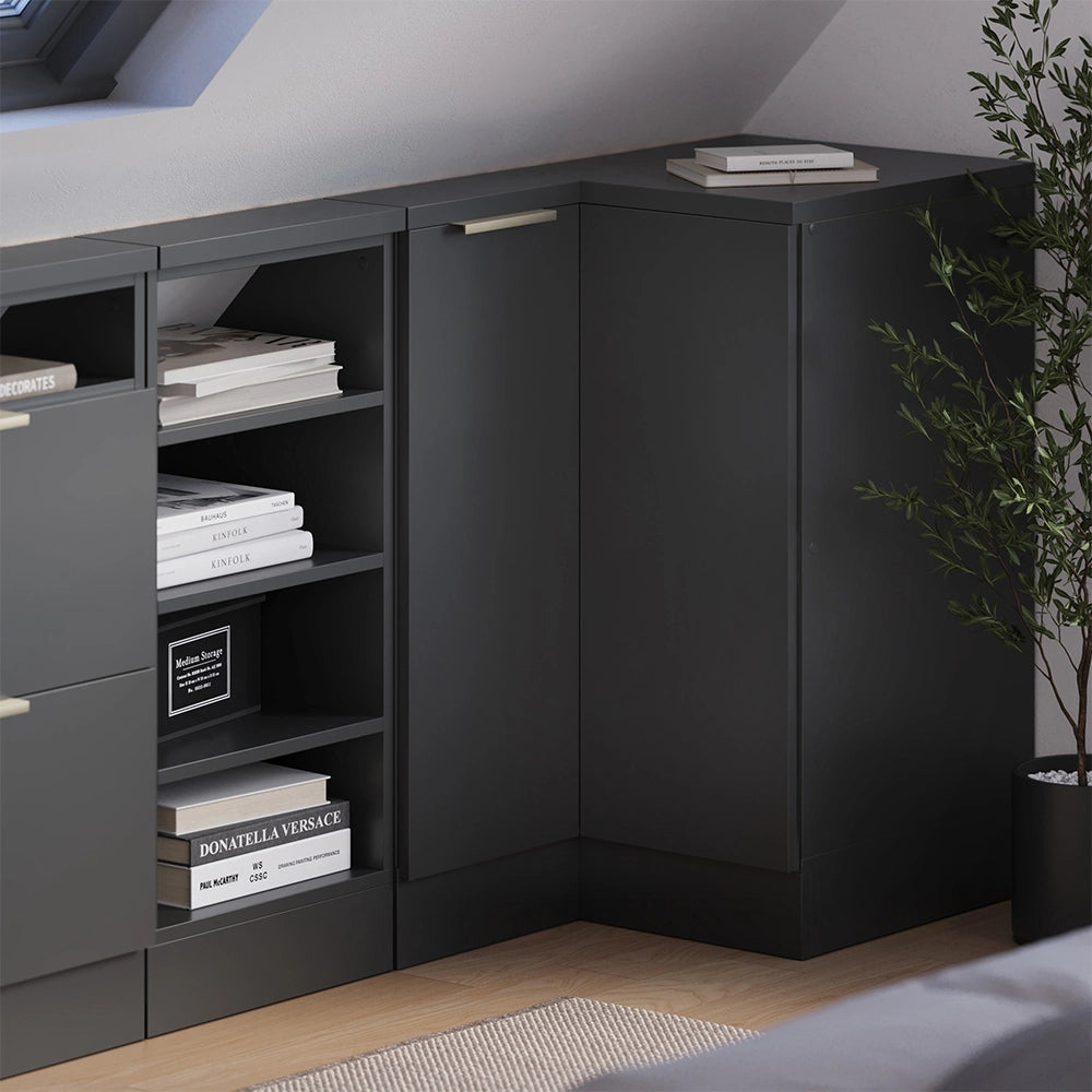 Mobile sottotetto Mobile angolare Rion Antracite-oro/Antracite 75.6 x 83.8 cm con 1 porta Vicco