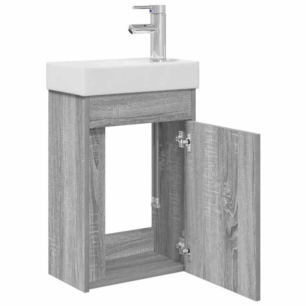 Mobile bagno con rubinetto Sonoma grigio 40,5 x 22,5 x 62 cm 889526