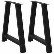 Gambe per tavolo da pranzo a forma di A 2 pz nere 70x(72-73) cm in acciaio