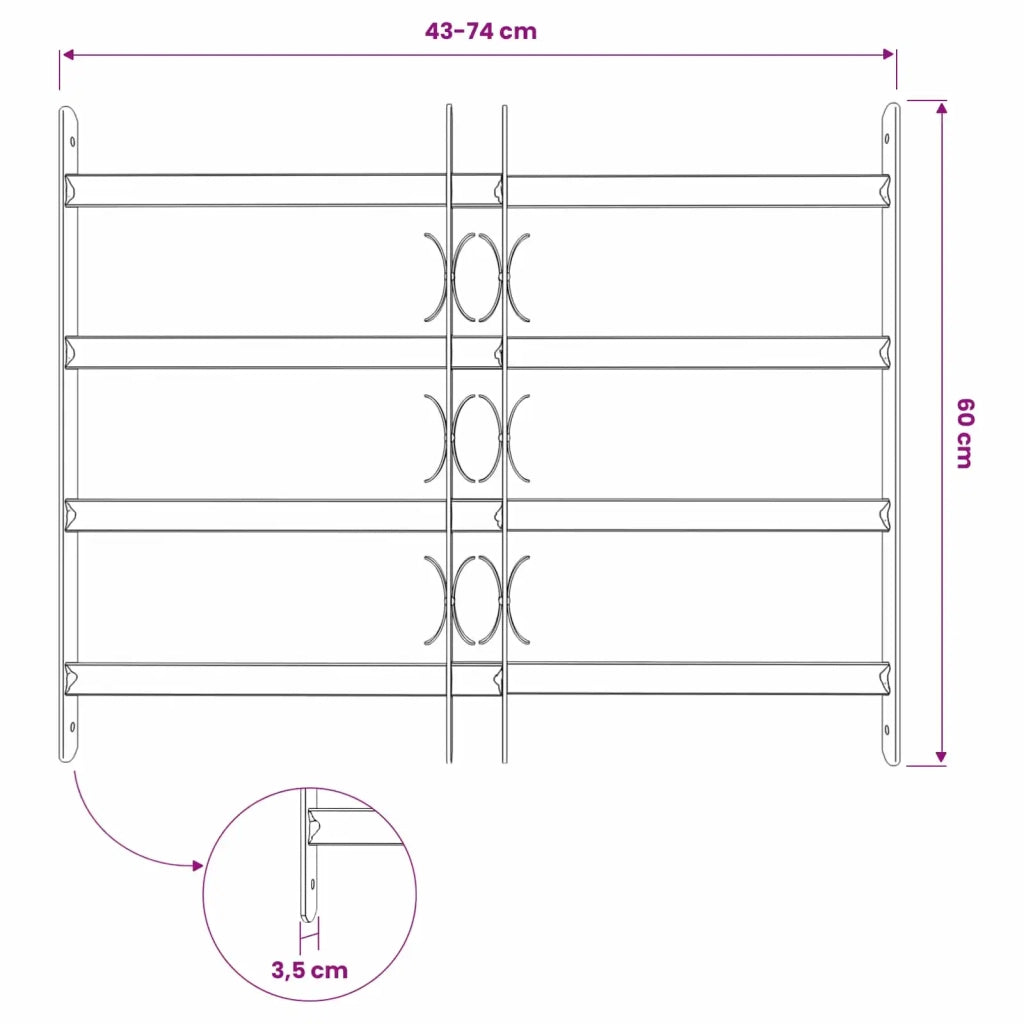 Griglia di sicurezza per finestre con 4 barre trasversali 3 pz CFW3129909