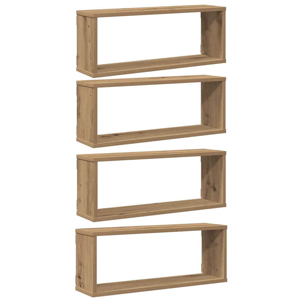 Mensole Parete a Cubo 4 pz Artigianale 30x15x30 cm Truciolato 856590