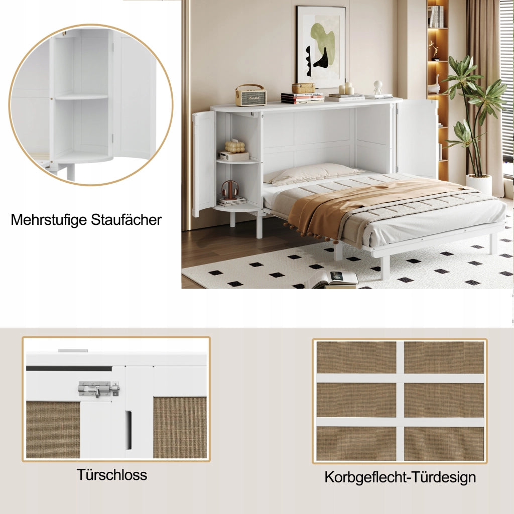 Letto a muro in rattan - Xylo - 140x200