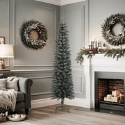 Albero di Natale Artificiale-Albero Natalizio Sottile con Base Verde 180 cm PVC 642323