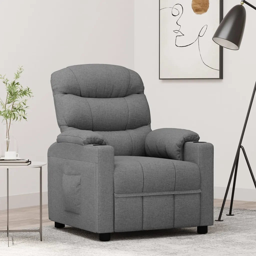 Poltrona Reclinabile in Tessuto Grigio Chiaro 348070