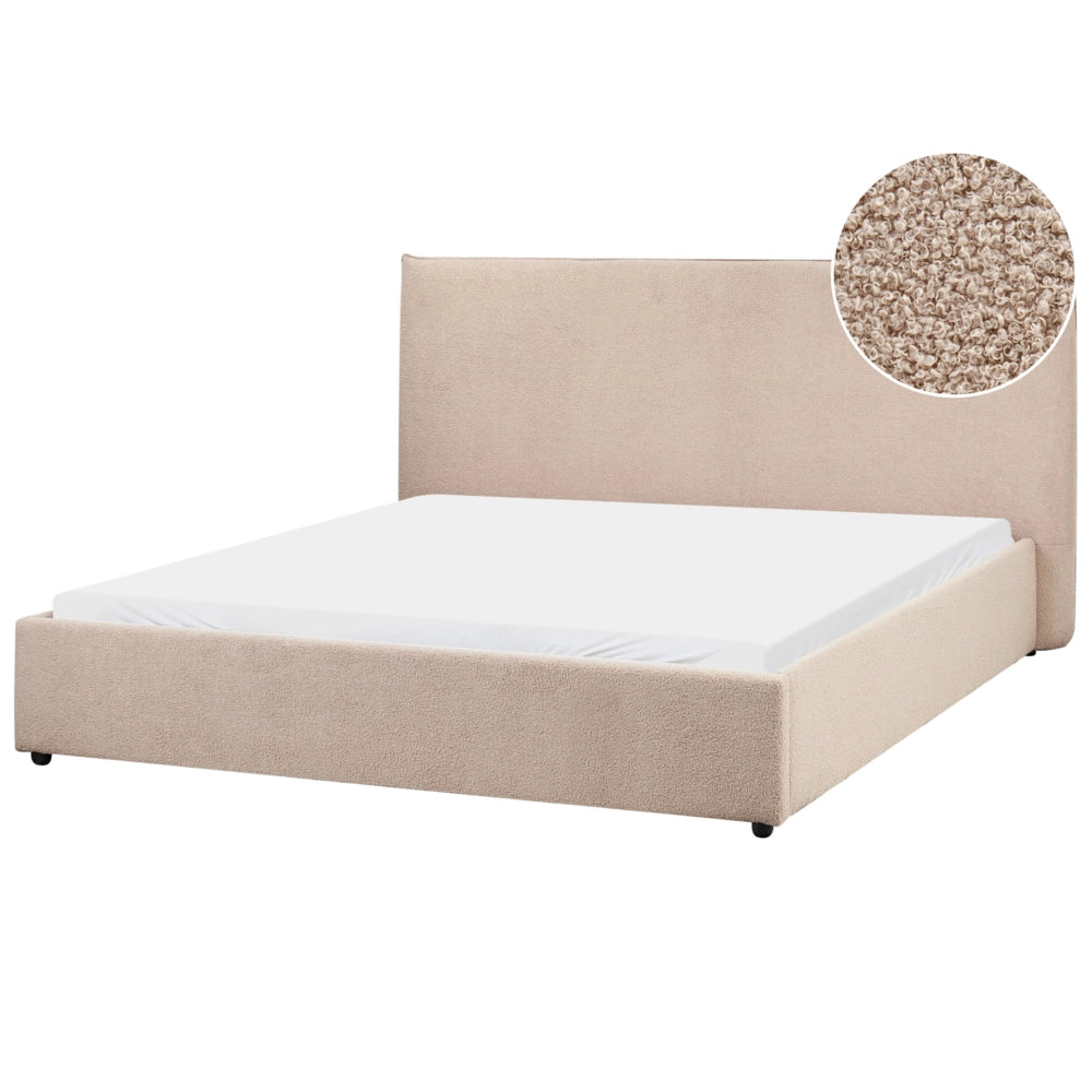 Letto matrimoniale ad acqua in velluto tortora 180 x 200 cm stile classico minimalista