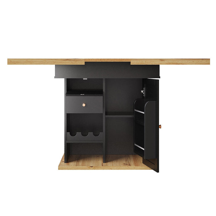 Tavolo estensibile - Xylo - 110-140x80cm con scaffale vino e snack